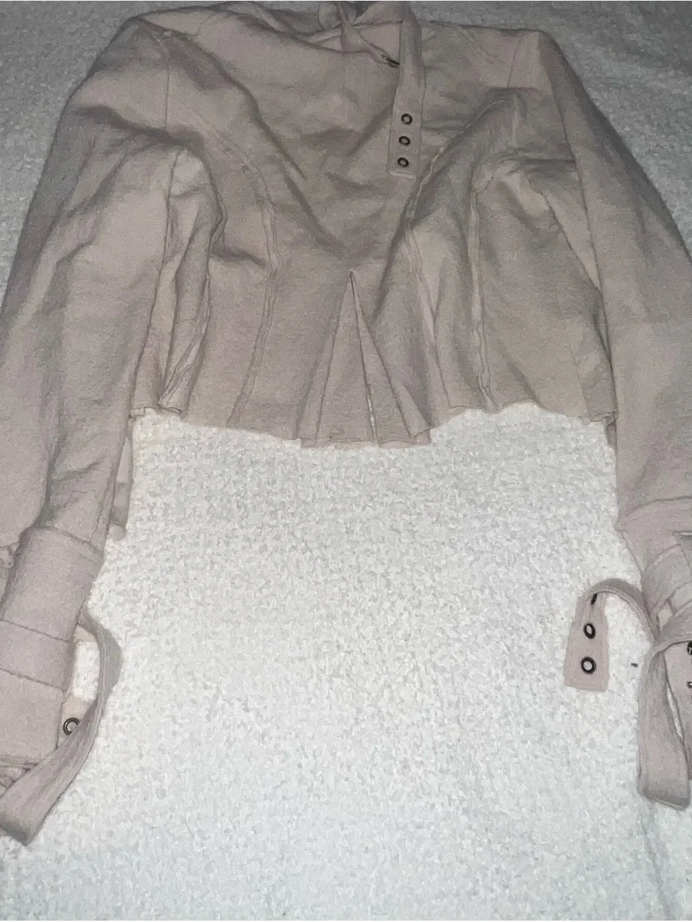 Free People We The Free Ivory Studded Moto Jacket XS